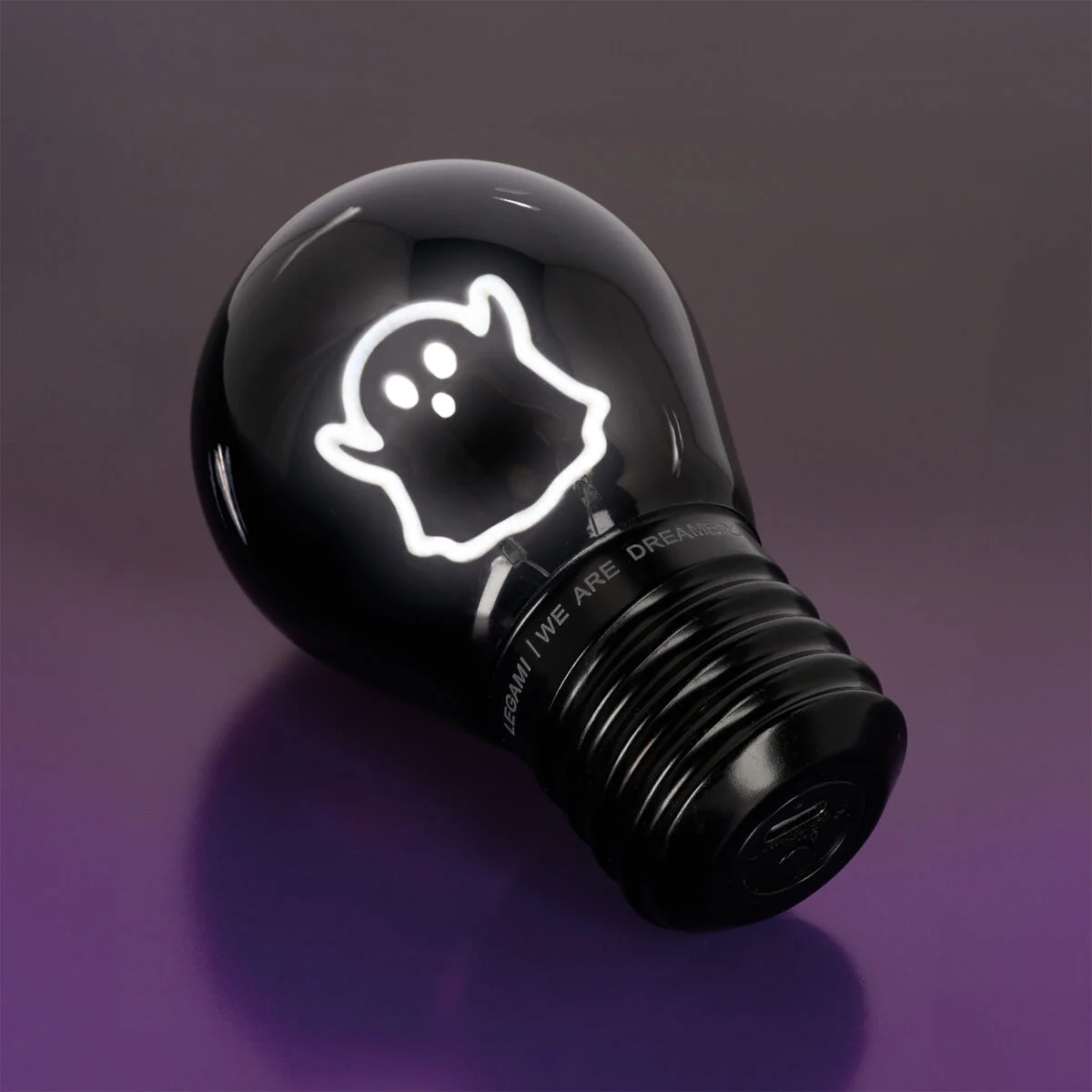 Deko Tischlampe in Glühbirnenform Glas Metall Geist 11.2x6.8x6.8cm 