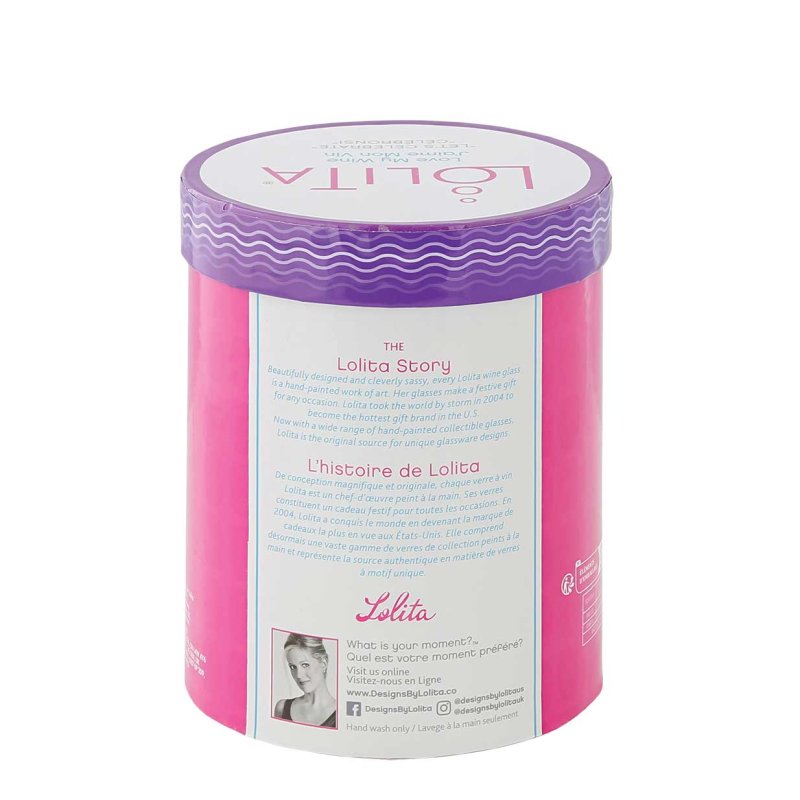Weinglas LET'S CELEBRATE by Lolita handbemalt Unikat 592ml 9,5x9,5x12,5cm Weinglas LET'S CELEBRATE by Lolita handbemalt Unikat 592ml 9,5x9,5x12,5cm