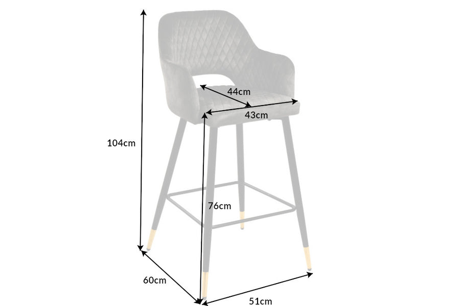 Barhocker PARIS Samt Metall Grau-Grün mit Ziersteppung 60x51x104,5cm Barhocker PARIS Samt Metall Grau-Grün mit Ziersteppung 60x51x104,5cm