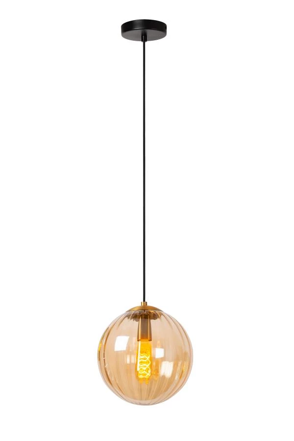 Pendelleuchte MONSARAZ Glas Amber E27 dimmbar 25x25x161cm