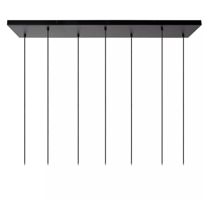 Pendelleuchte MARIUS Rauchglas Schwarz 7xE27 130x30x150cm