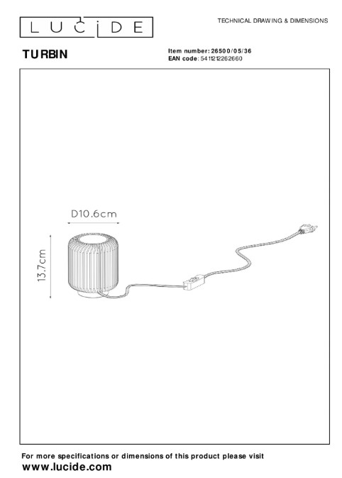 5rG8khnpW3genU Tischleuchte TURBIN Aluminium 5W 400lm 3000K Warmweiß dimmbar 10,6x10,6x13,7cm