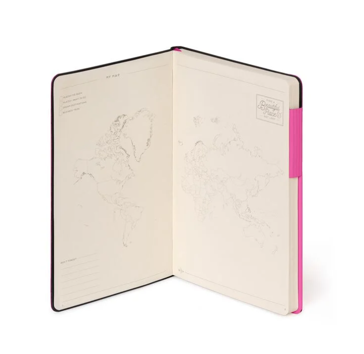 205RRJaZRnUykK Liniertes Notizbuch - Medium - My Notebook 13x21cm 192 nummerierte Seiten Bougainvillea Pink