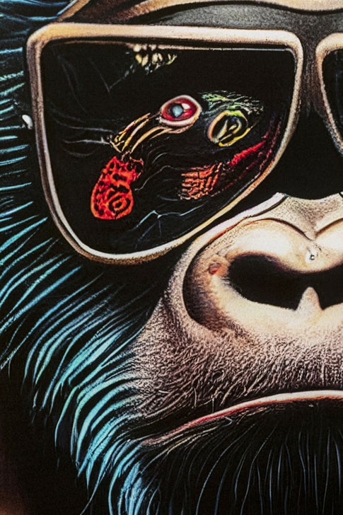 Glasbild FASHION GORILLA inkl Wandhalterung 0,4x60x80cm