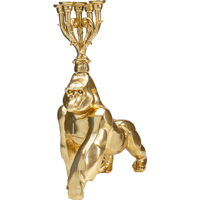 Kerzenständer GORILLA Polyresin Gold 27x56x71cm