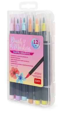 Filzstifte mit Pinselspitze - Brush Pens Markers 12er-Set Pastell