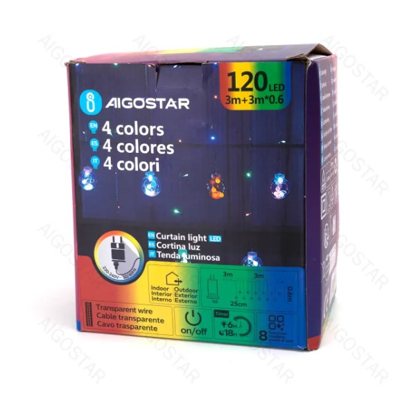 Verlängerbare LED Kugel-Lichterkette RGBY In-/Outdoor IP44 0,6x3x3m