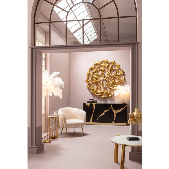 KARE-53745-master-mood-d-700x700 Tischleuchte FEATHER PALM Stahl Straußenfedern Weiß Gold E27 70x70x60cm