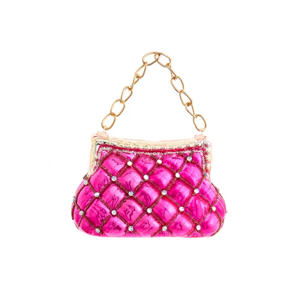 Weihnachtshänger BAG Handtasche Glas Pink 11,5x4,4x5,7cm