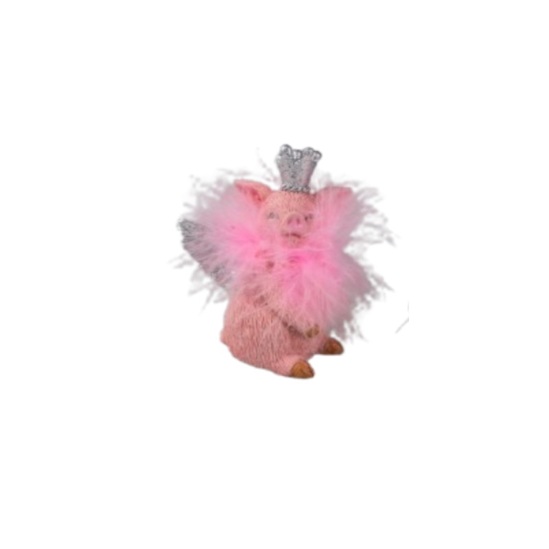 Dekofigur MISS PIGGY Rosa Silber 6,5x7x12cm