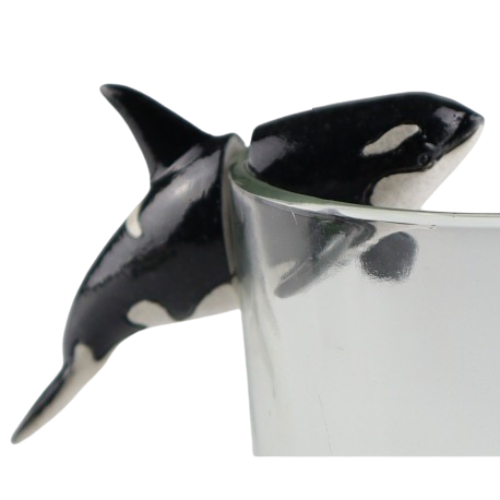 Magnet ORCA Polyresin Schwarz Weiß 5,3x10,7x5,5cm
