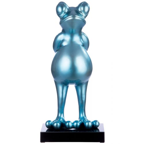 52424_4 Dekofigur Frog Frosch Kunstharz Blau 30x32x68cm