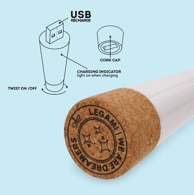 3I3TlzutqxvA5C Flaschen-Lichterkette - Bottle Lights 20 LEDs USB