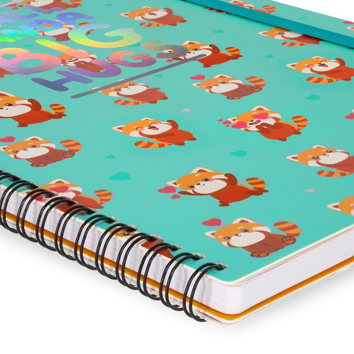 Liniertes Notizbuch Maxi  Spiralbindung  A4-Format RED PANDA