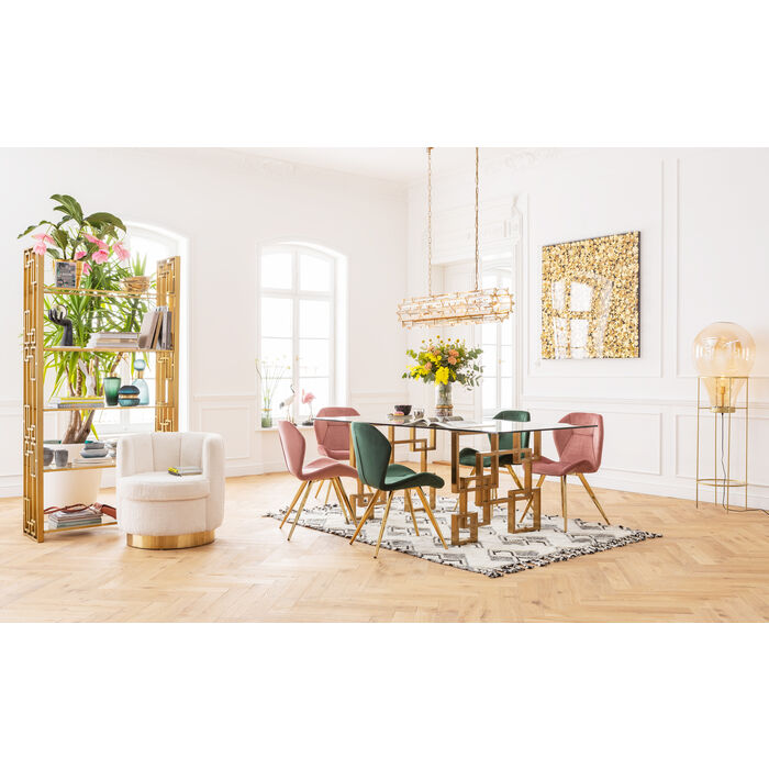 2AbgjRxZIbi1P5 Tisch BOULEVARD ESG-Sicherheitsglas Gold 75x100x200cm