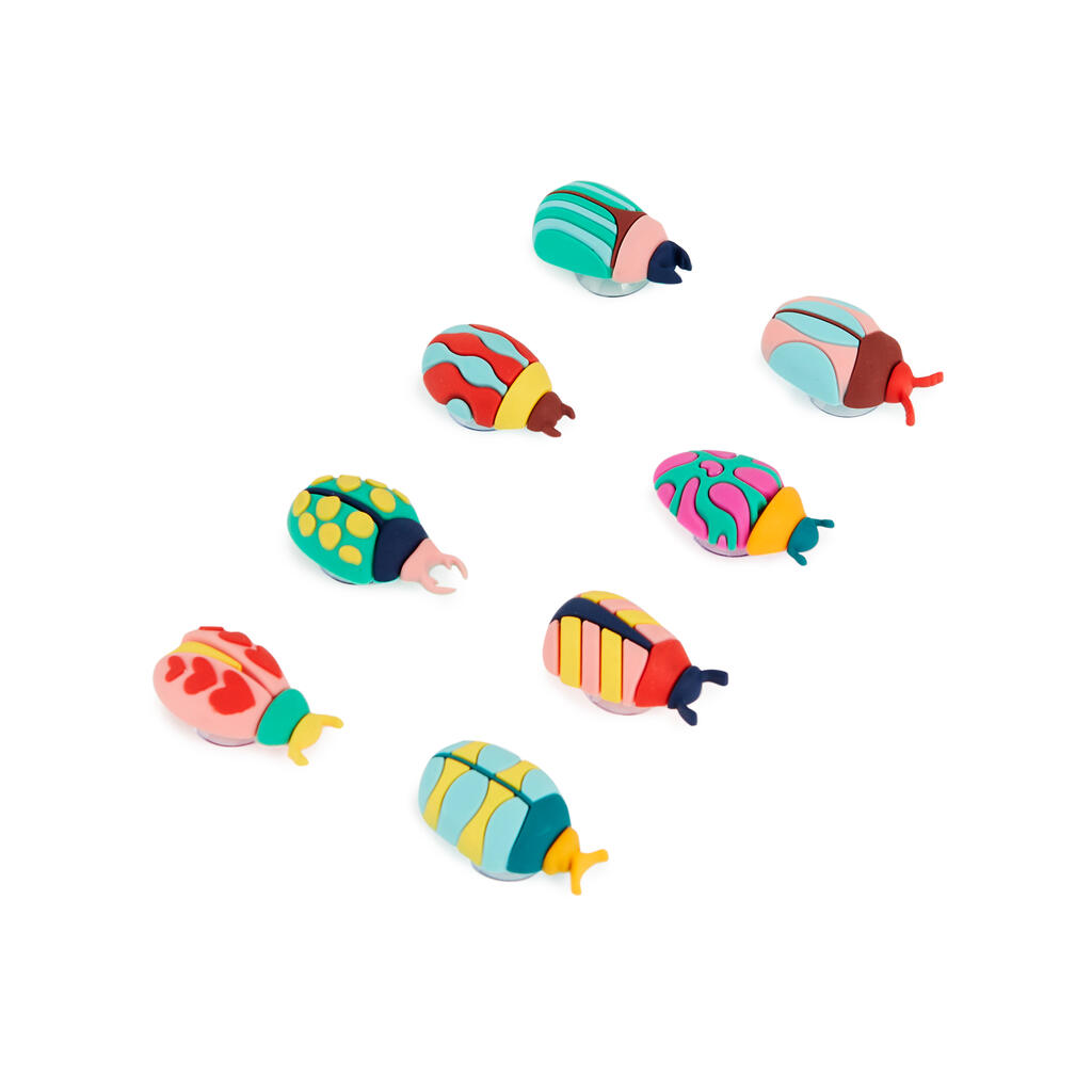 2-in-1 Glasmarker & Accessoires 8er-Set THE BEETLES Saugnapf 1,8x3x8cm
