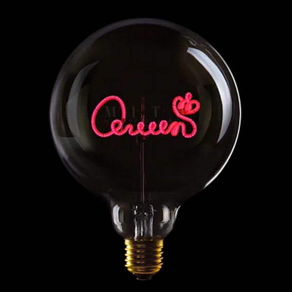 queen LED Globebirne mit Schriftzug QUEEN G125 E27 2W 90lm 12,5x12,5x17,2cm