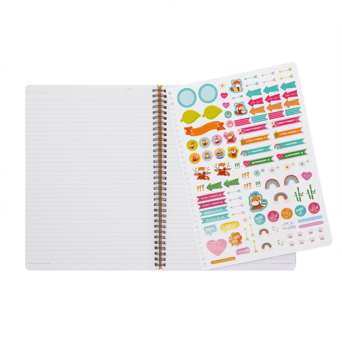 Liniertes Notizbuch Maxi  Spiralbindung  A4-Format RED PANDA