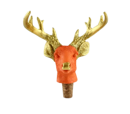 Flaschenkorken Hirsch orange 12,5x8,5x14cm