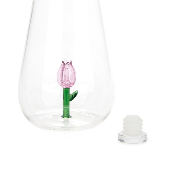Flasche BOTANICAL TULIP Glas handgemacht 1L 10x10x30,5cm