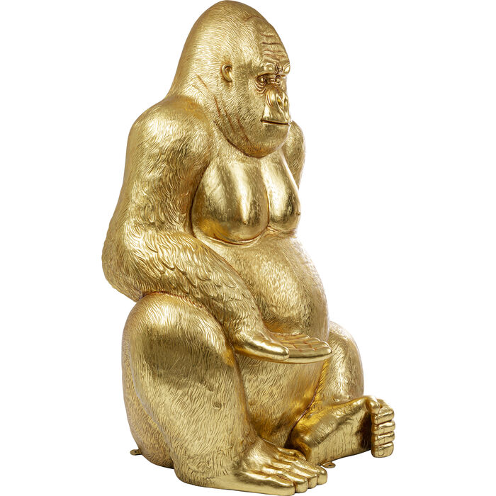 2SaNvhElyK0OoN Dekofigur GORILLA XL Gold handgearbeitet 180x130x100cm