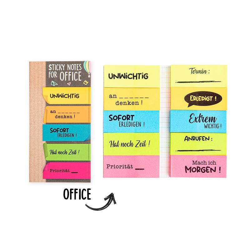 ALLES FÜR DIE SCHULE Sticky Notes Büchlein 5 Farben à 40 Blatt selbstklebend 5x2cm