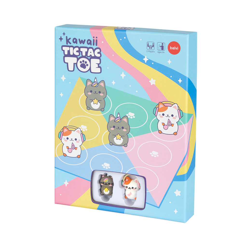 Brettspiel KAWAII TIC TAC TOE 3-Gewinnt 11-teilig 16x21x3cm