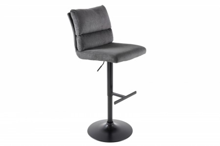 1exD2oq1bDbD1e Barhocker COMFORT Cord Metall Grau dreh- & höhenverstellbar Fußablage 58x45x100~121cm
