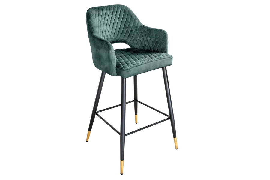 Barhocker PARIS Samt Metall Petrol mit Ziersteppung 60x51x104,5cm Barhocker PARIS Samt Metall Petrol mit Ziersteppung 60x51x104,5cm