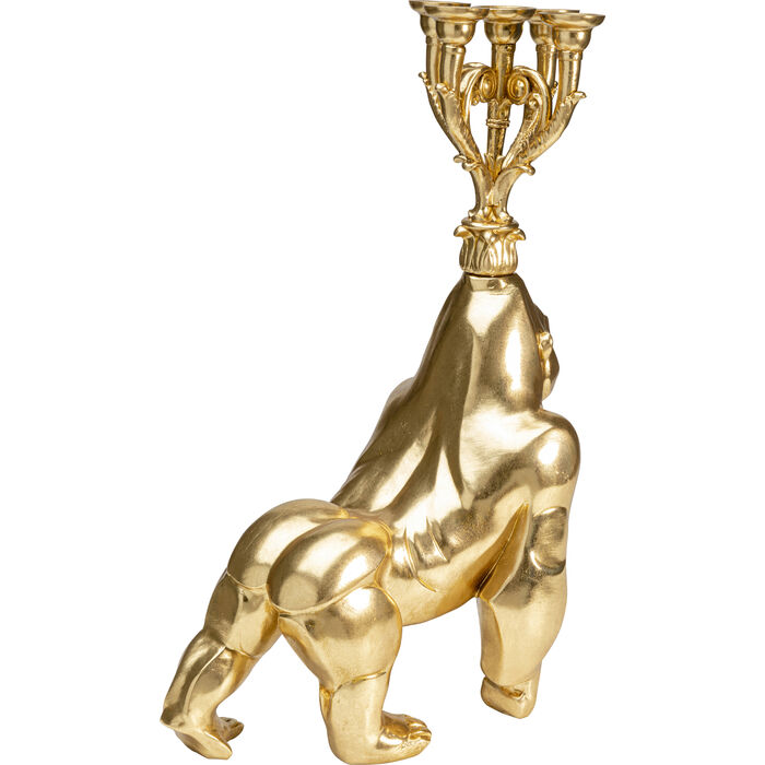 Kerzenständer GORILLA Polyresin Gold 27x56x71cm