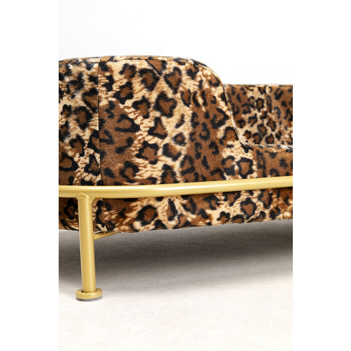 10eGV1MjyZ7oNU1 Haustierbett DIVA Metall Samt Leo-Print Handgefertigt Waschbar 44x63x24,5cm