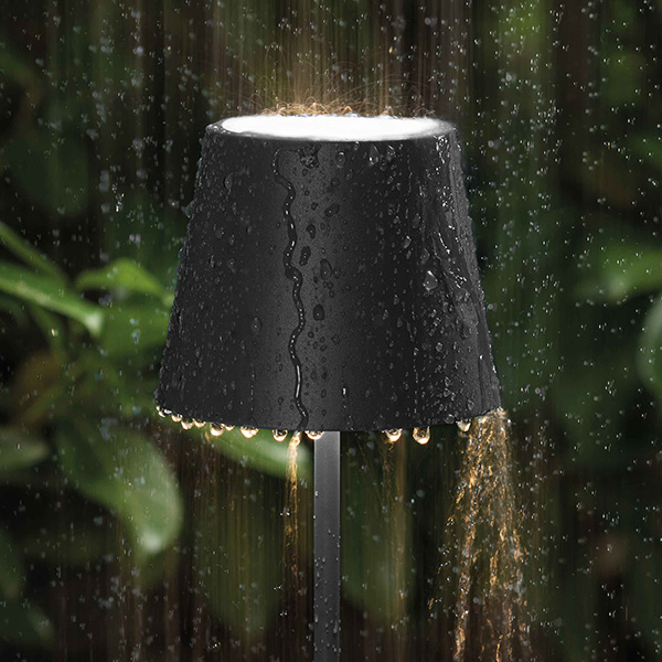 61749_2 LED Akku-Tischleuchte NUINDIE Metall Schwarz 2,2W 168/197lm 2200K/2700K Flex Dim IP54 10x10x38cm