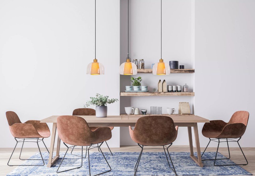 Pendelleuchte GUNHILD Glas 3xE27 dimmbar