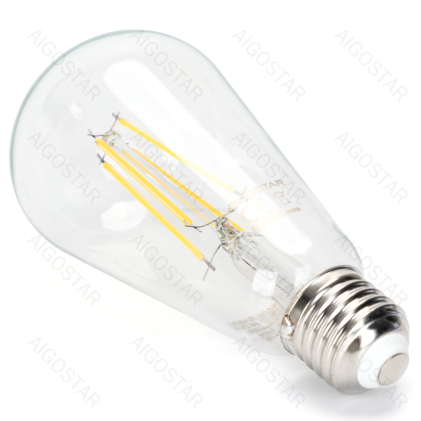 LED Filament Leuchtmittel ST64 E27 6W 600lm 2700K Warmweiß dimmbar 6,4x6,4x14,2cm
