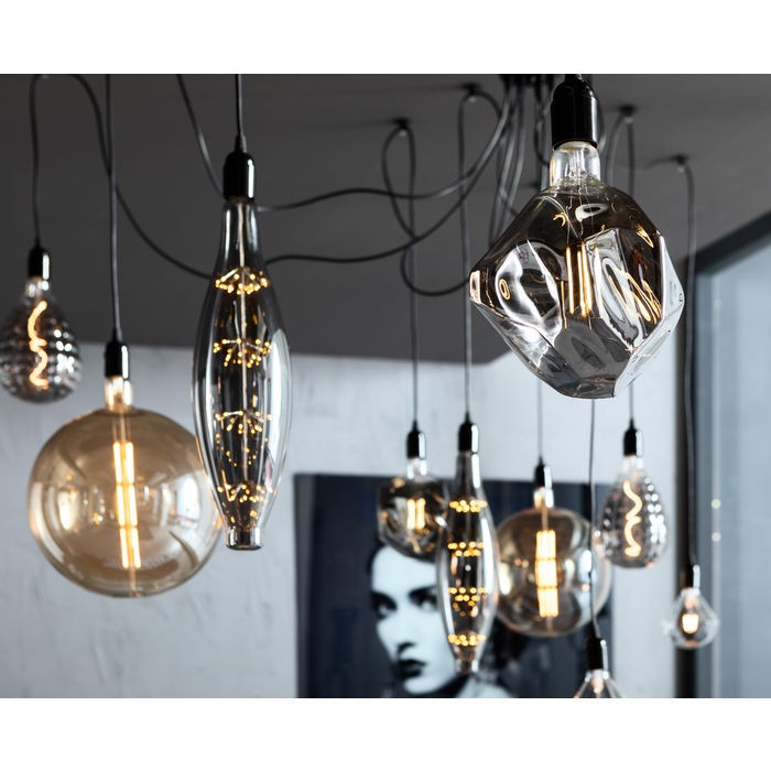 LED Filament Leuchtmittel BULB PEBBLE Silber E27 3W 220lm 2700K Warmweiß Dimmbar 15,2x15,2x24,5cm