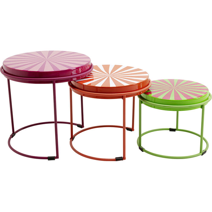 Beistelltisch 3er-Set GOOD VIBES Stahl 48,5x48,5x46cm Beistelltisch 3er-Set GOOD VIBES Stahl 48,5x48,5x46cm