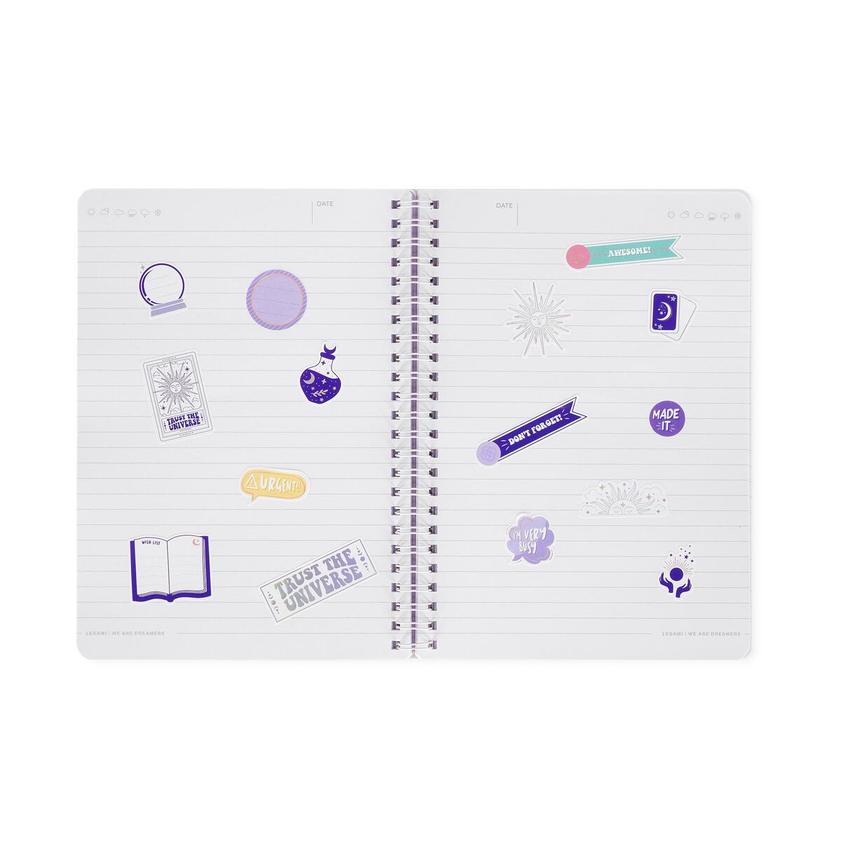 Liniertes Notizbuch - Large A5 - Notebook mit Spiralbindung 15,5x21cm 200 Seiten TAROT