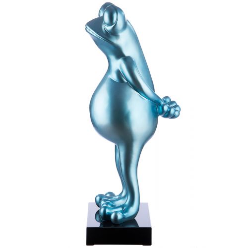 52424_2 Dekofigur Frog Frosch Kunstharz Blau 30x32x68cm