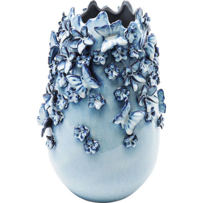 5F3ptXFELv17BO Vase Butterflies Lightblue 35,5x23x23cm