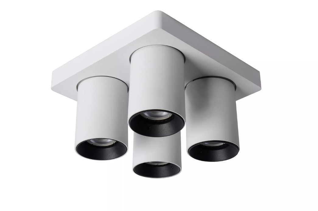 2uVnFuPIR0beum Deckenstrahler NIGEL Aluminium GU10 4x5W 1280lm 2200K~3000K Dim-To-Warm 20x20x11,5cm