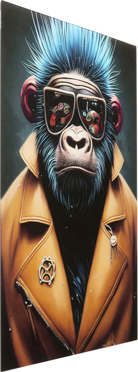Glasbild FASHION GORILLA inkl Wandhalterung 0,4x60x80cm