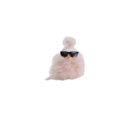 1L0TGzaQGjJSzF Deko KÜKEN MIT SONNENBRILLE Polyresin Federdekor 3x5x12cm