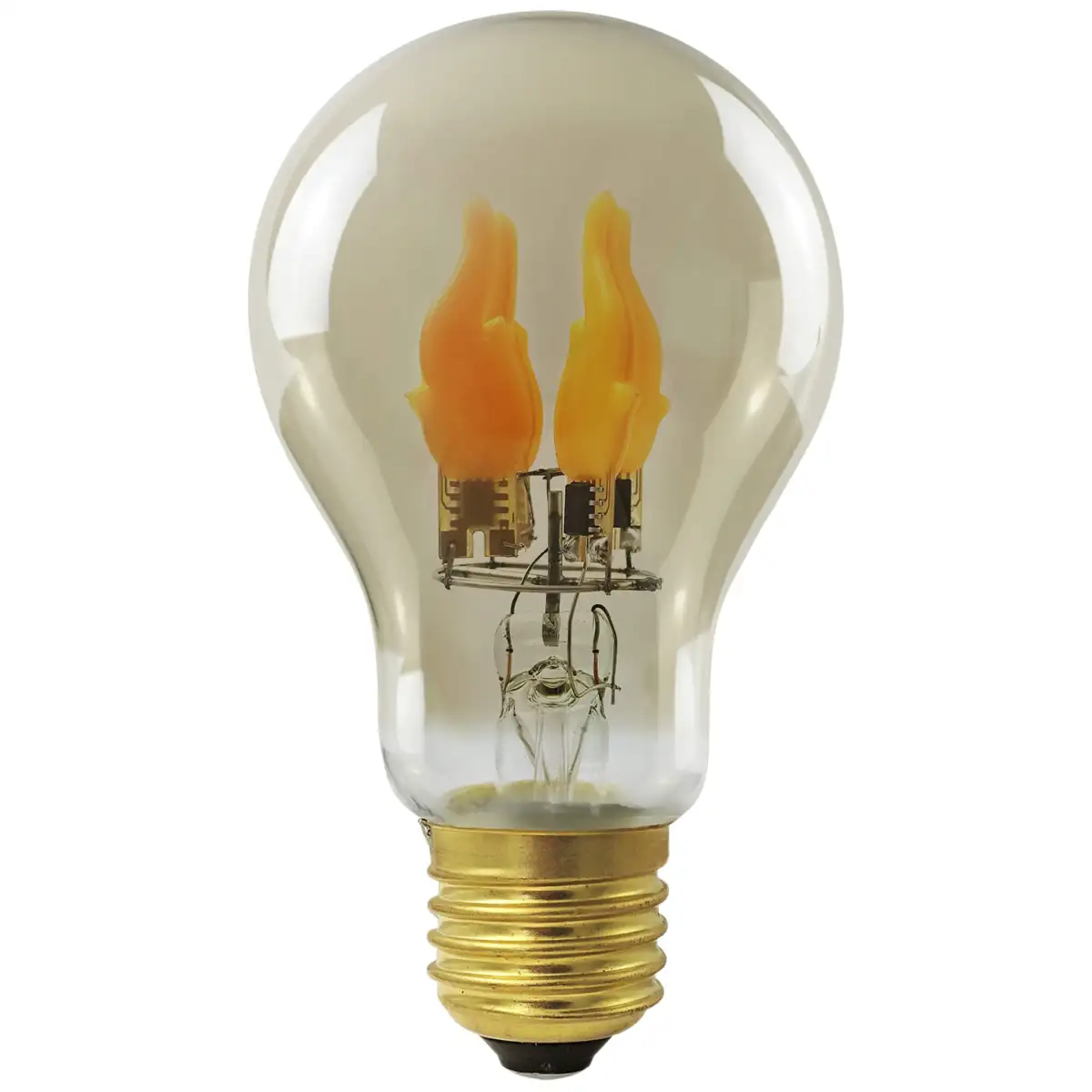 LED Filament Leuchtmittel FIRE FLAME UP Smokey Grau E27 0,8W 1800K 60lm 6x6x11cm
