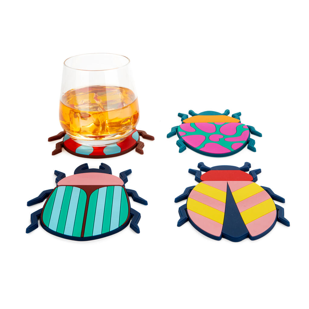 Untersetzer 4er-Set THE BEETLES Spülmaschinenfest rutschfeste Grundlage 10x14x0,4cm