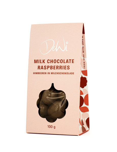 Himbeeren in Milchschokolade 100g 