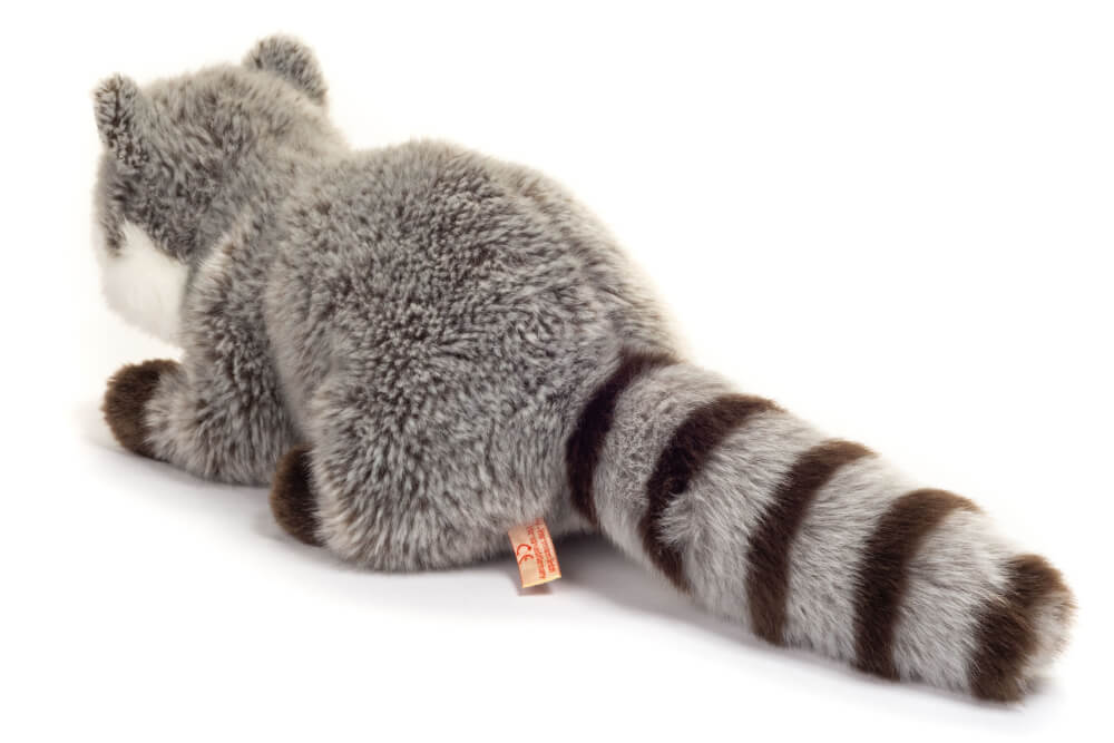 Waschbär Kuscheltier braun-grau handgefertigt 29x14x18cm