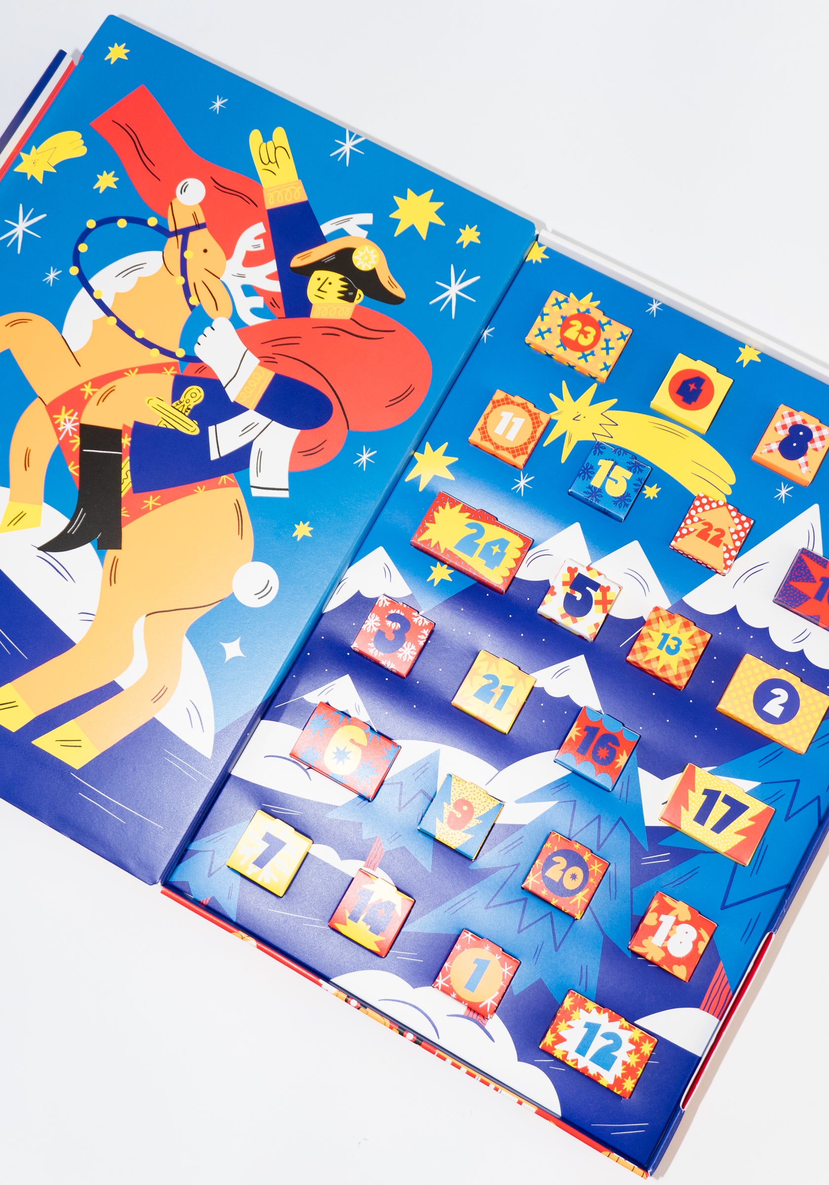 Adventskalender FRANZÖSICHE WEIHNACHTEN nachhaltige Bio-Schokolade 258g 4x35x52cm