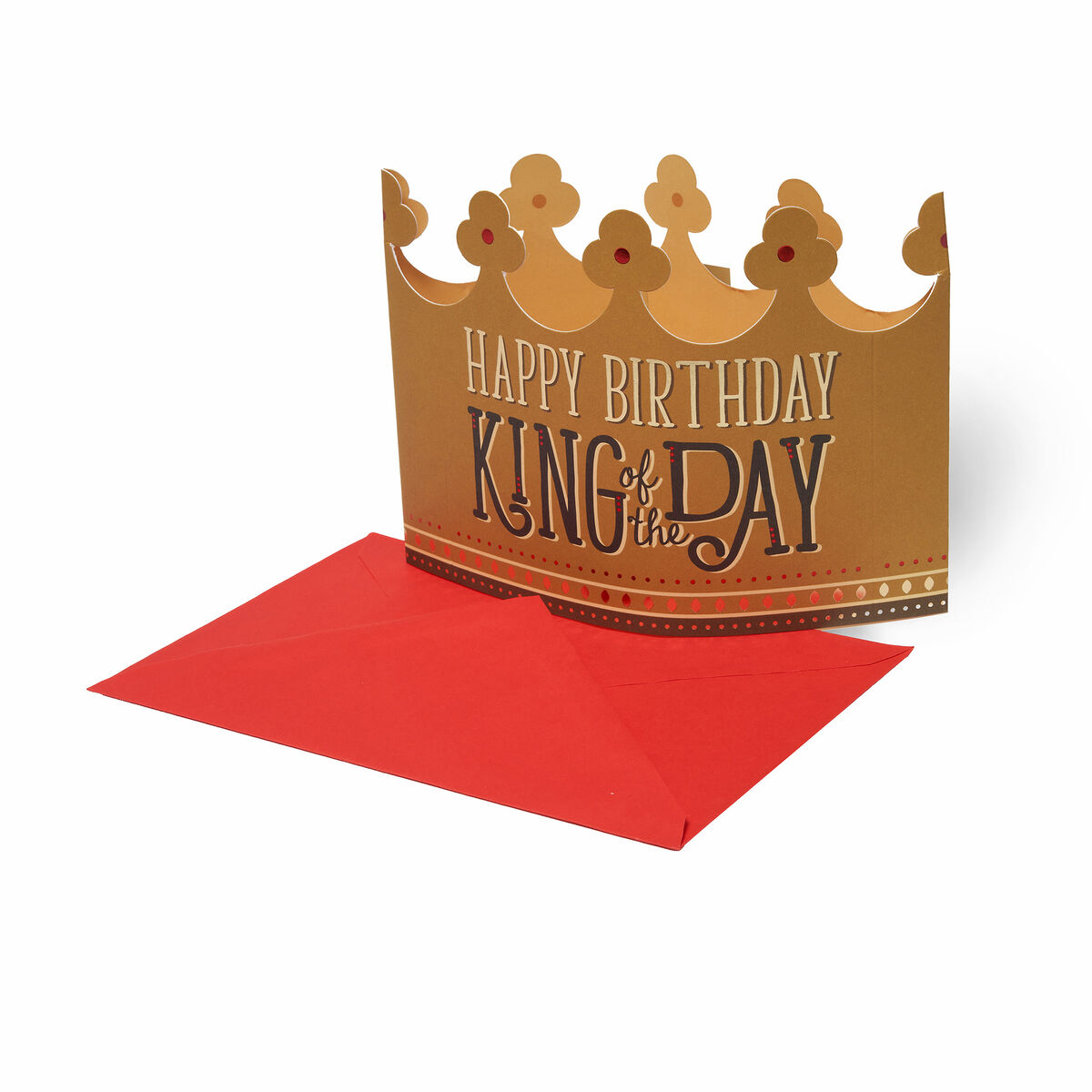 Glückwunschkarte Geburtstag groß 3D KING CROWN