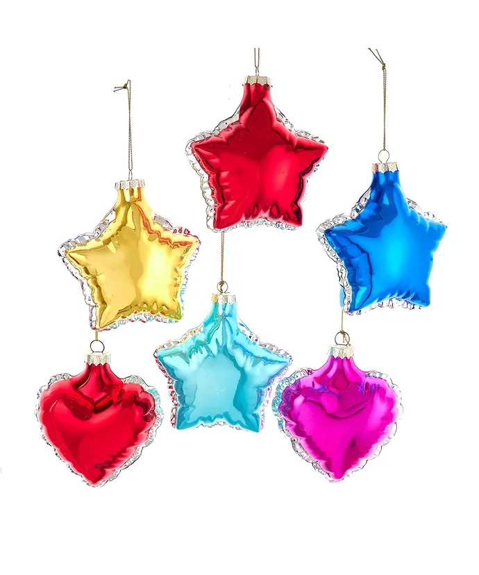 t3618 Weihnachtshänger BALLONS STERN BLAU Glas 2x12x12cm