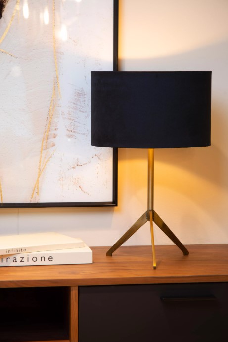 Tischleuchte TONDO Baumwolle E27 dimmbar 30x30x48cm